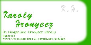 karoly hronyecz business card